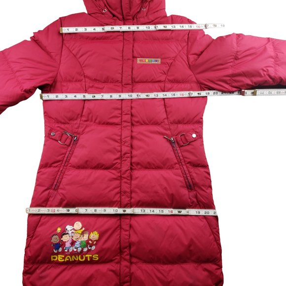 Vintage Snoopy Peanuts Gang Red Puffer Jacket Juniors L Womens S - Picture 8 of 10